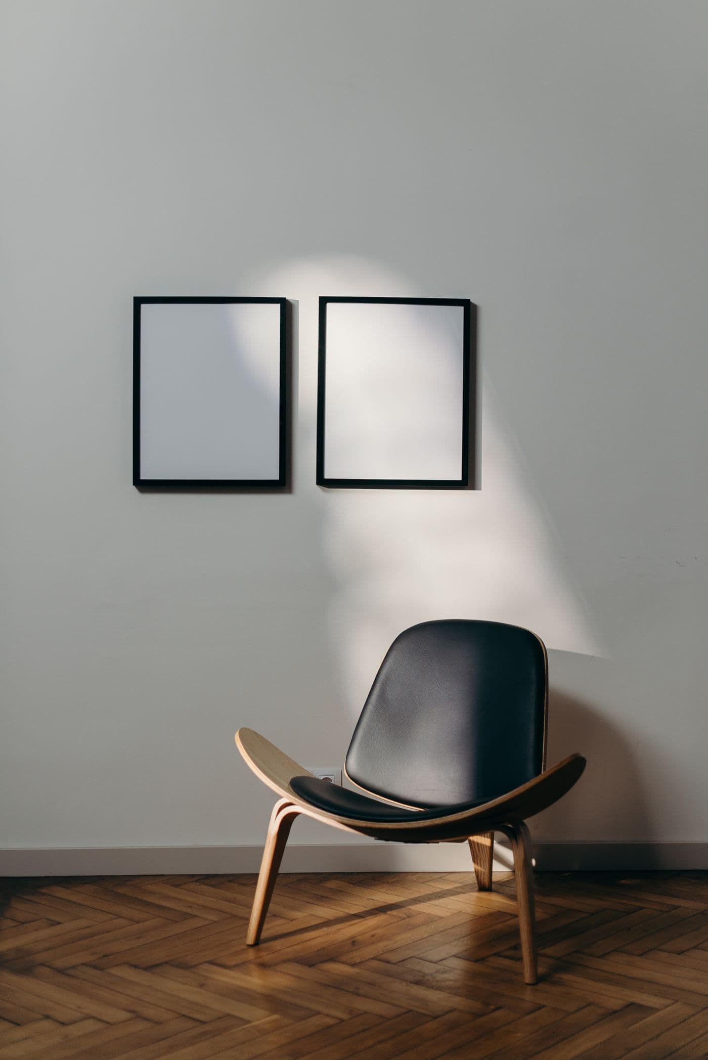 Black accent chair in a living room